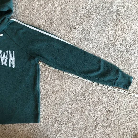 Grayson/Threads Soft Cropped Hoodie Green Long Sleeve Sweatshirt Top - Picture 12 of 12